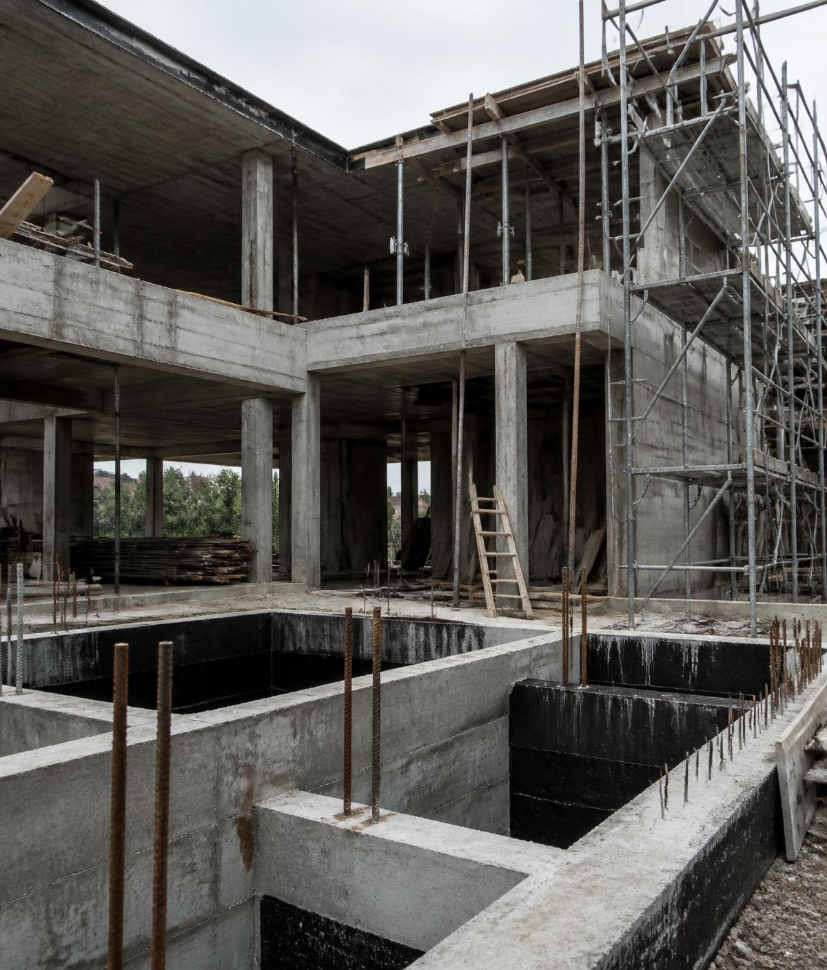 Active construction site of a private residence